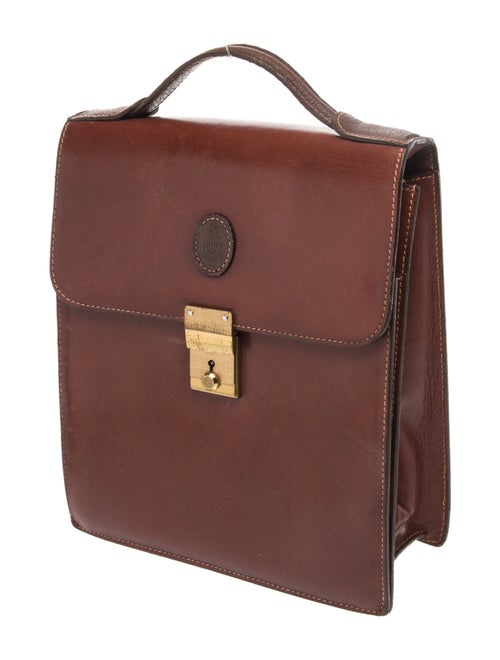 Mark Cross Leather Briefcase Vertical