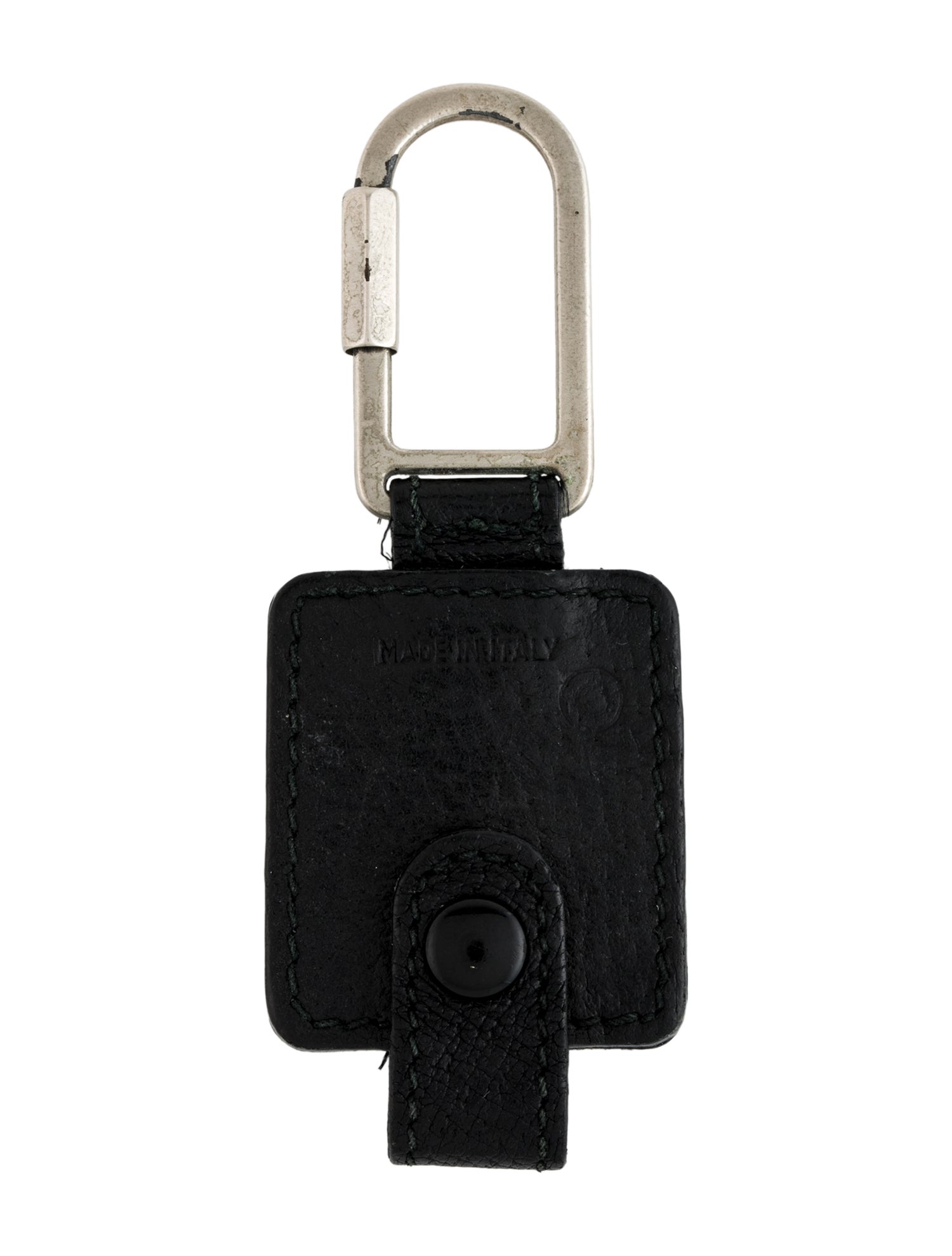 Mark Cross Black Leather Keychain