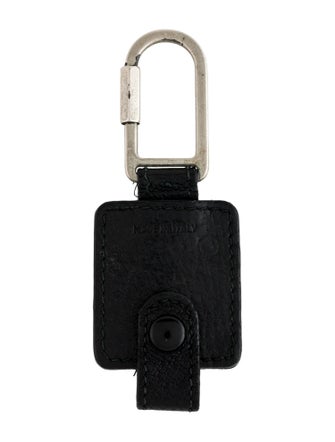 Mark Cross Black Leather Keychain
