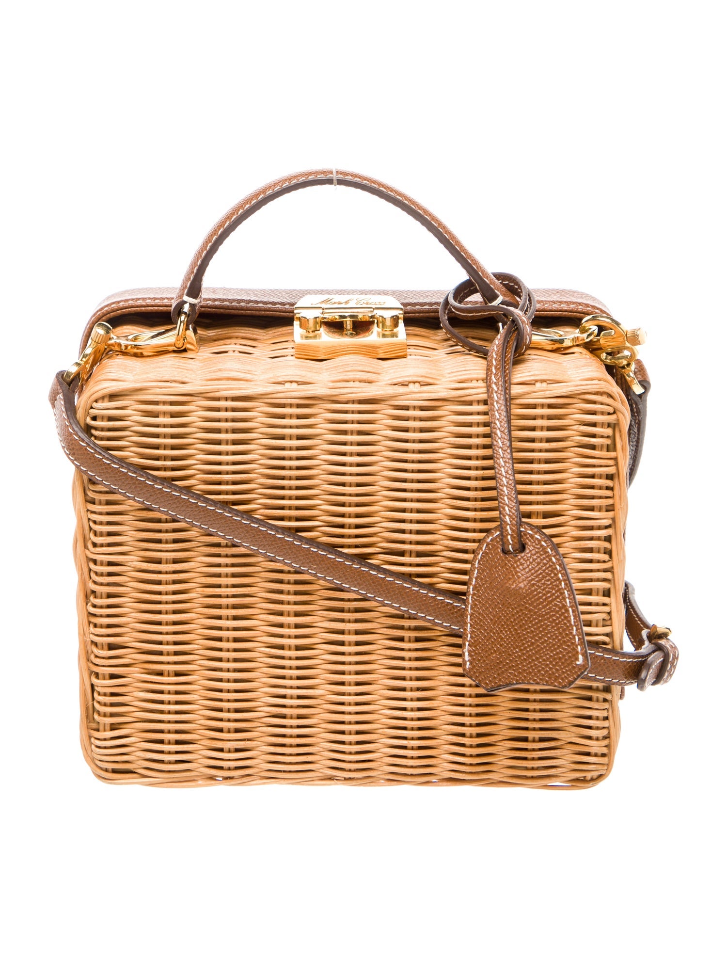 Mark Cross Raffia Top Handle Bag