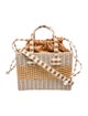 Mark Cross Wicker Top Handle Bag