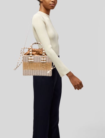 Mark Cross Wicker Top Handle Bag