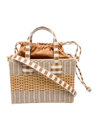 Mark Cross Wicker Top Handle Bag