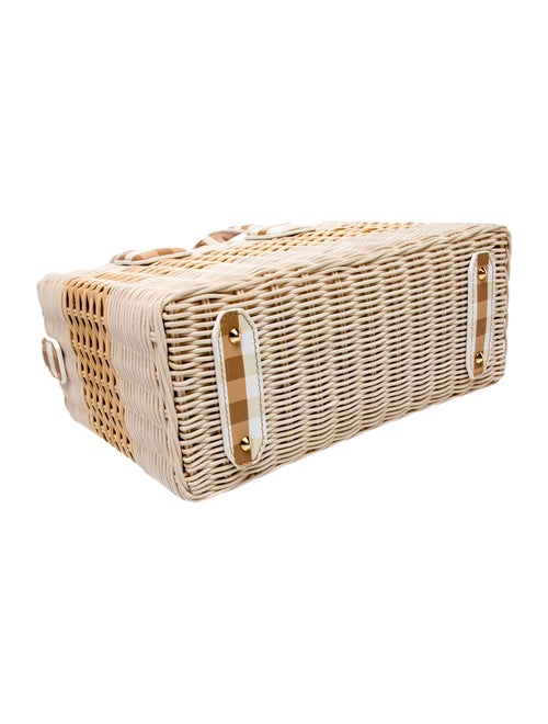 Mark Cross Wicker Top Handle Bag