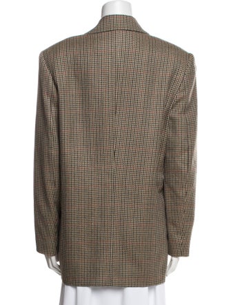 Mark Cross Virgin Wool Houndstooth Print Jacket