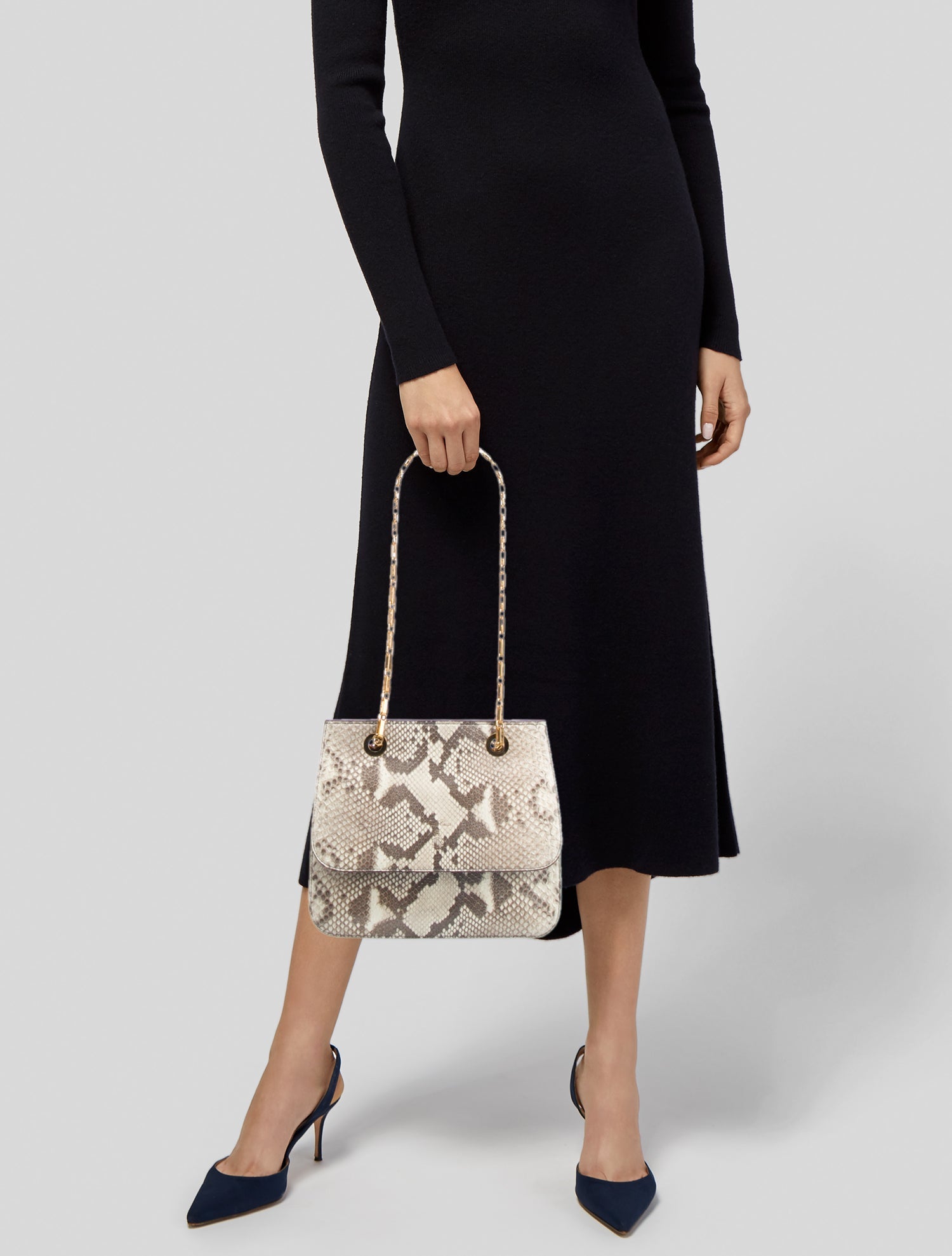 Mark Cross Snakeskin Shoulder Bag