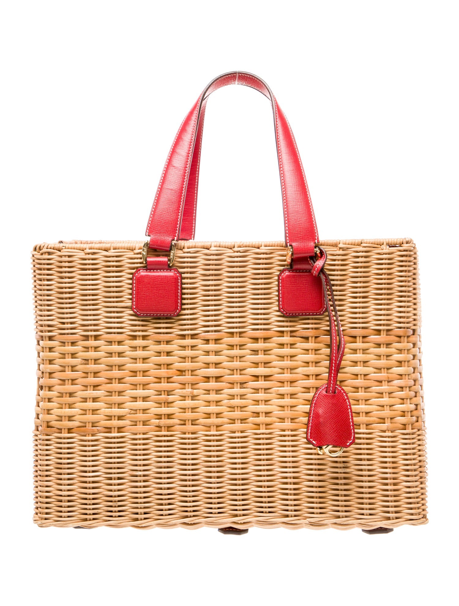 Mark Cross Wicker Top Handle Bag