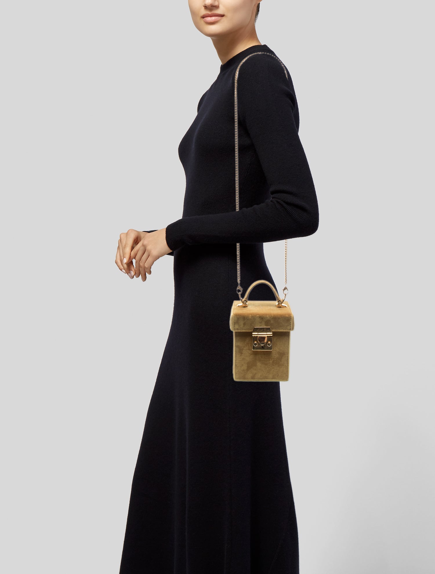 Mark Cross Velvet Shoulder Bag