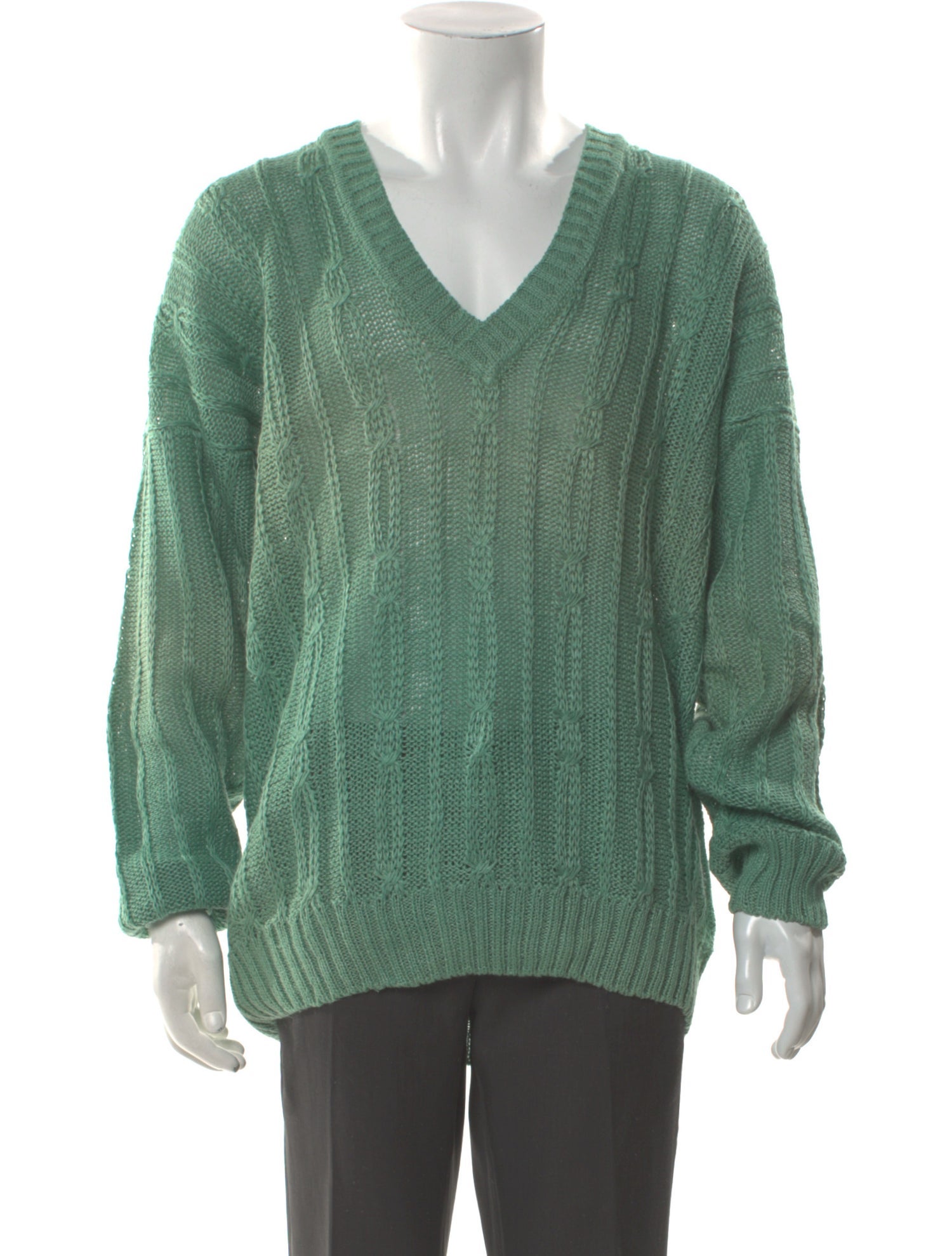 Mark Cross Linen V-Neck Pullover