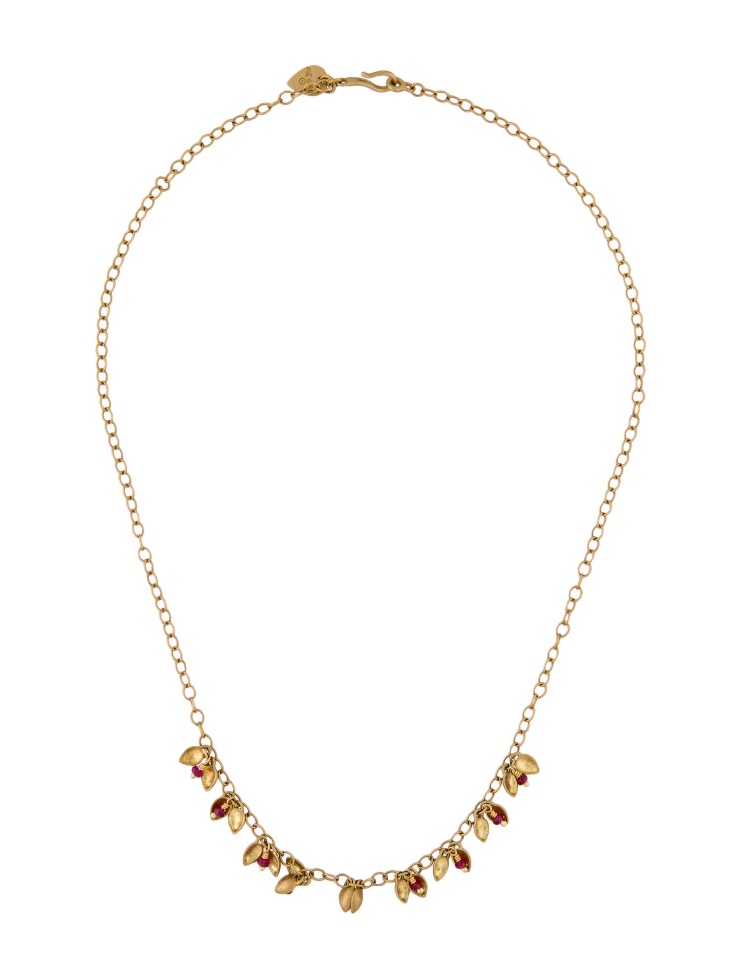 Me&Ro 18K Ruby Pod Station Necklace