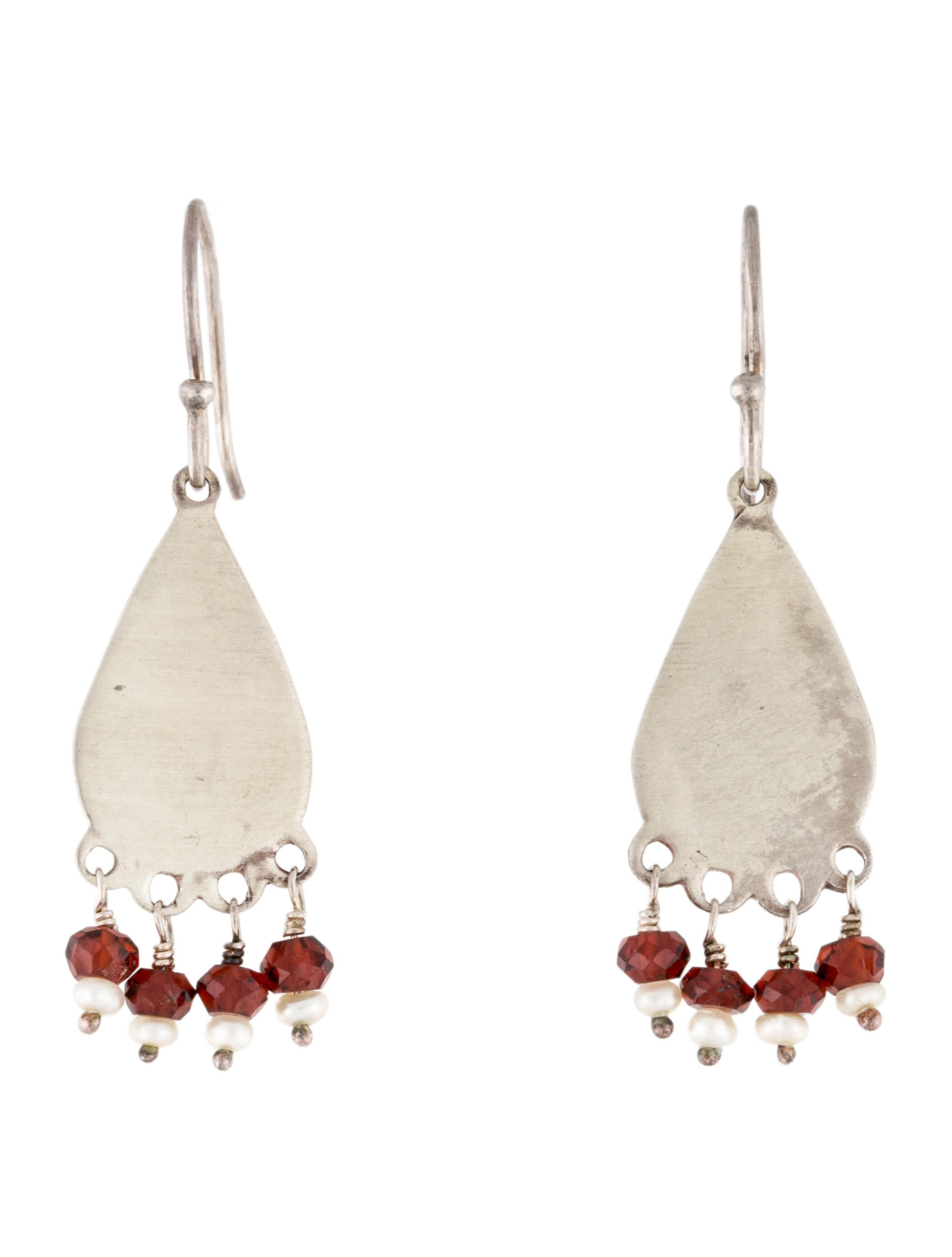 Me&Ro Pearl & Garnet Drop Earrings