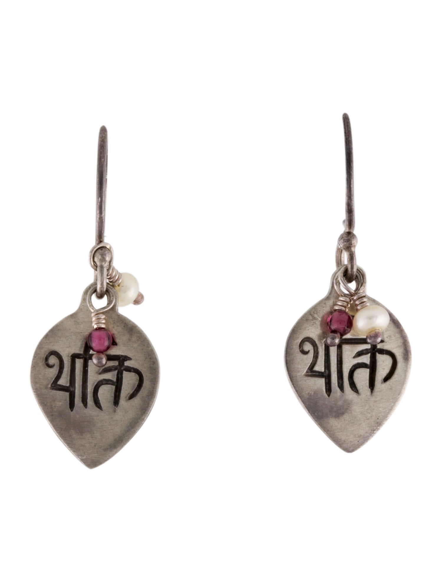 Me&Ro Pearl & Garnet Devotion Drop Earrings