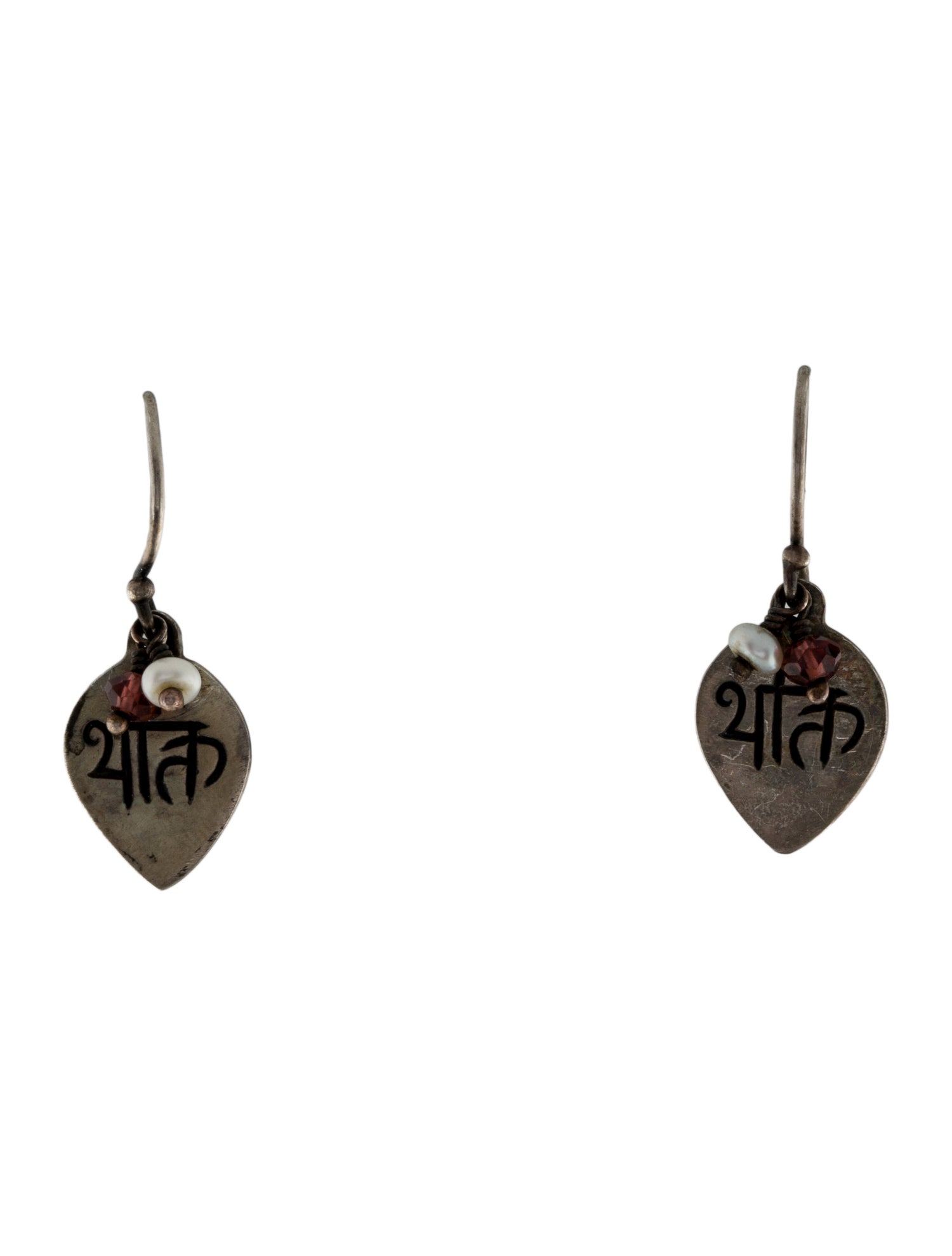 Me&Ro Pearl & Garnet Devotion Drop Earrings