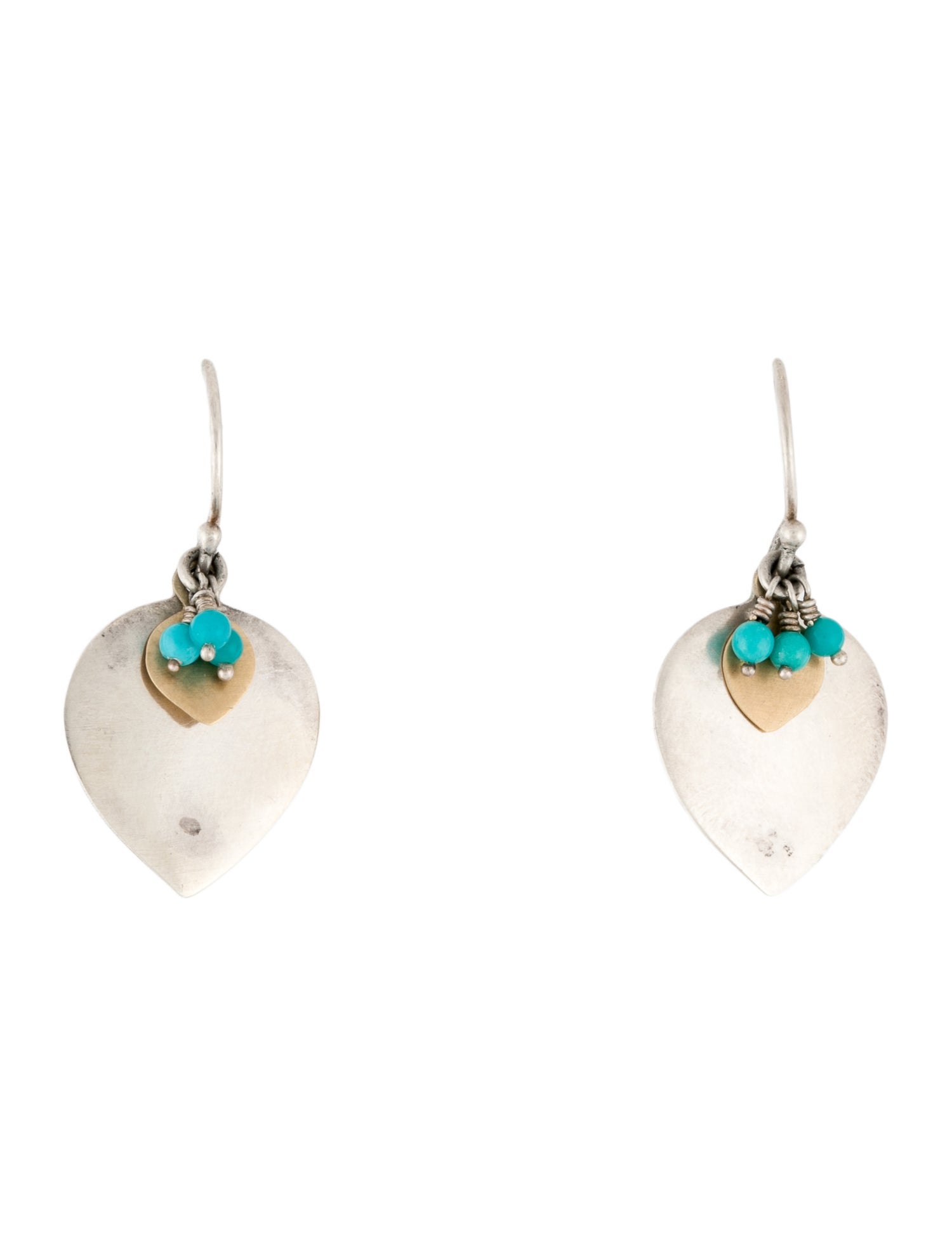 Me&Ro Two-Tone Turquoise Lotus Drop Earrings