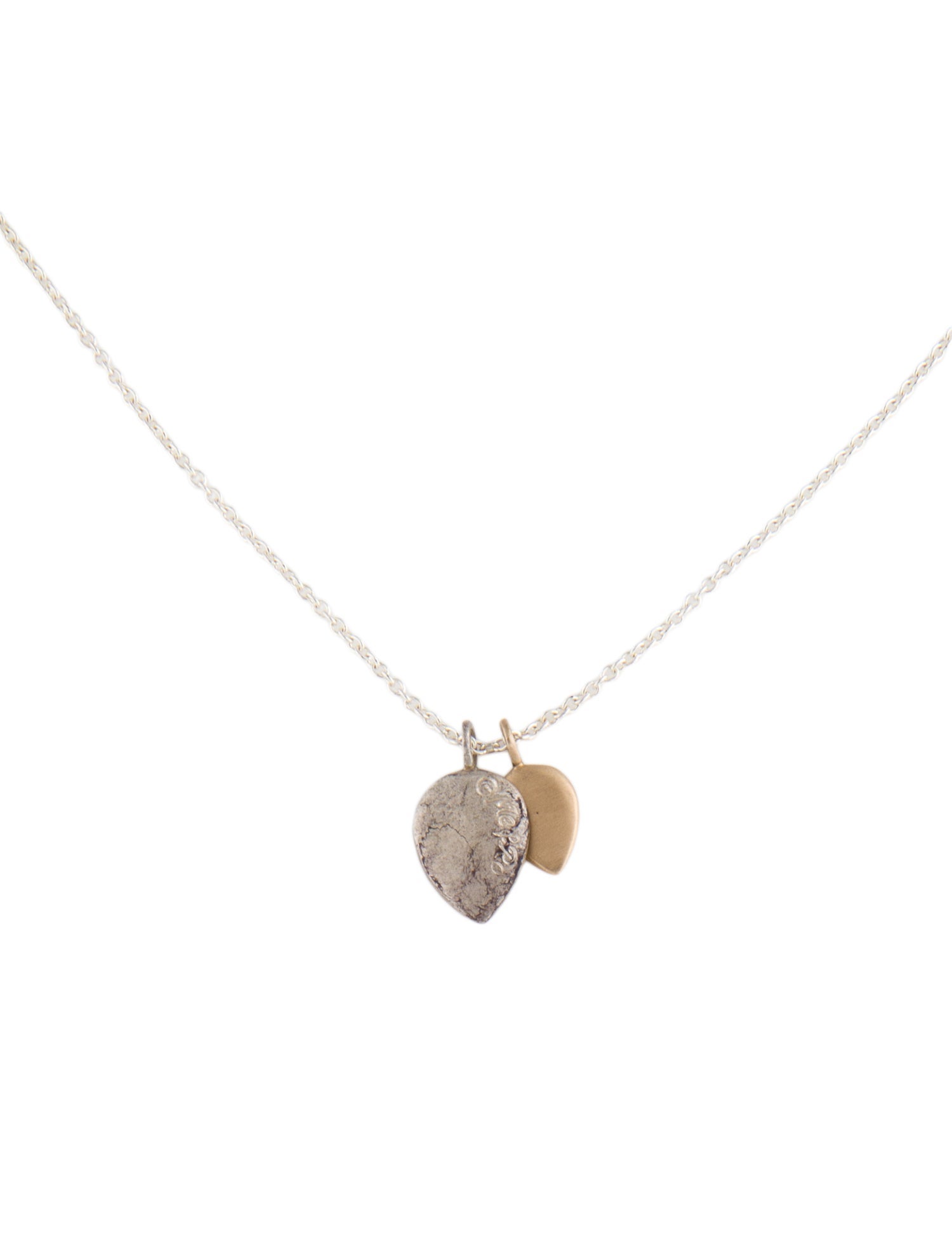 Me&Ro Two-Tone Small Double Lotus Petals Pendant Necklace