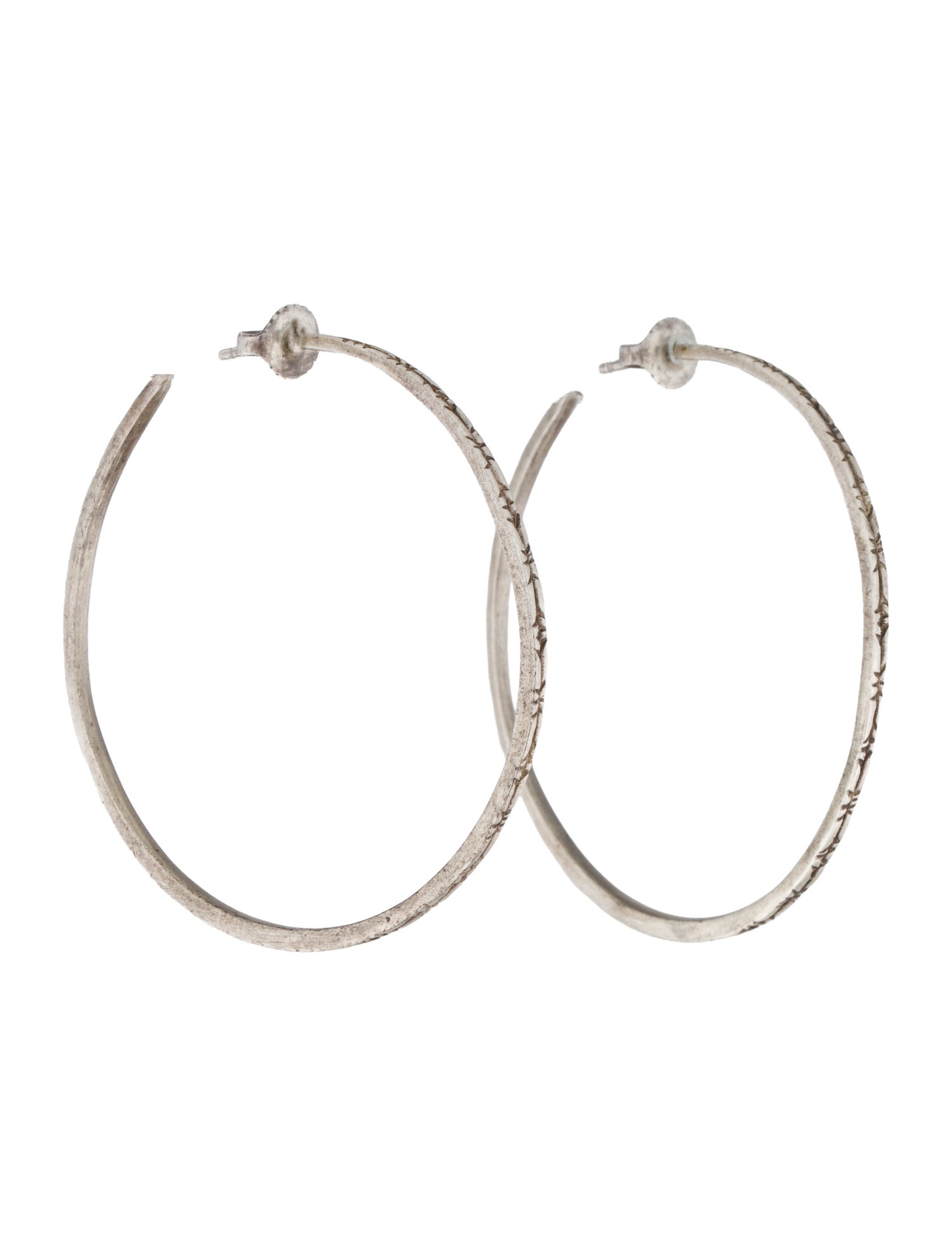 Me&Ro Textured Hoop Earrings