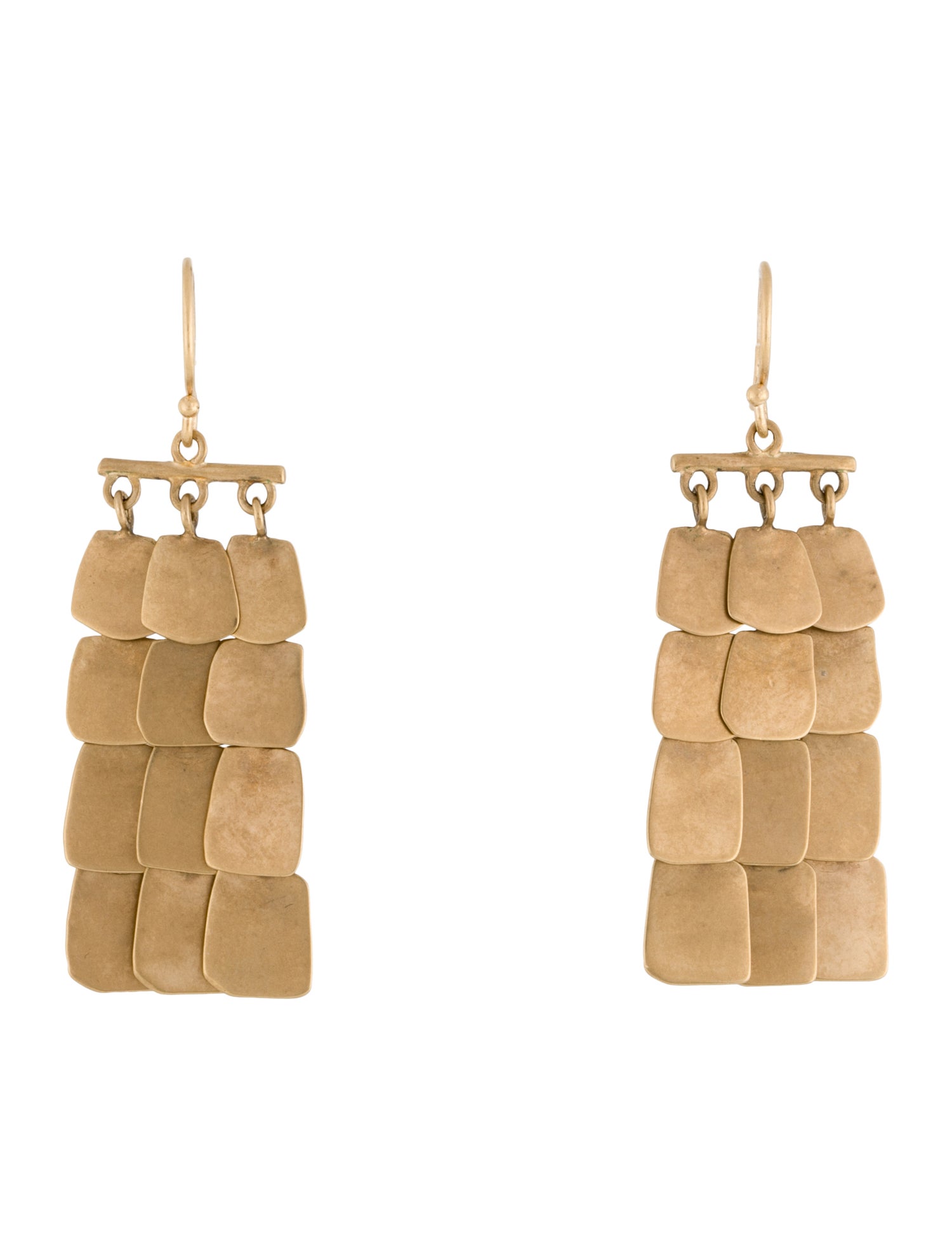 Me&Ro 10K Tile Drop Chandelier Earrings