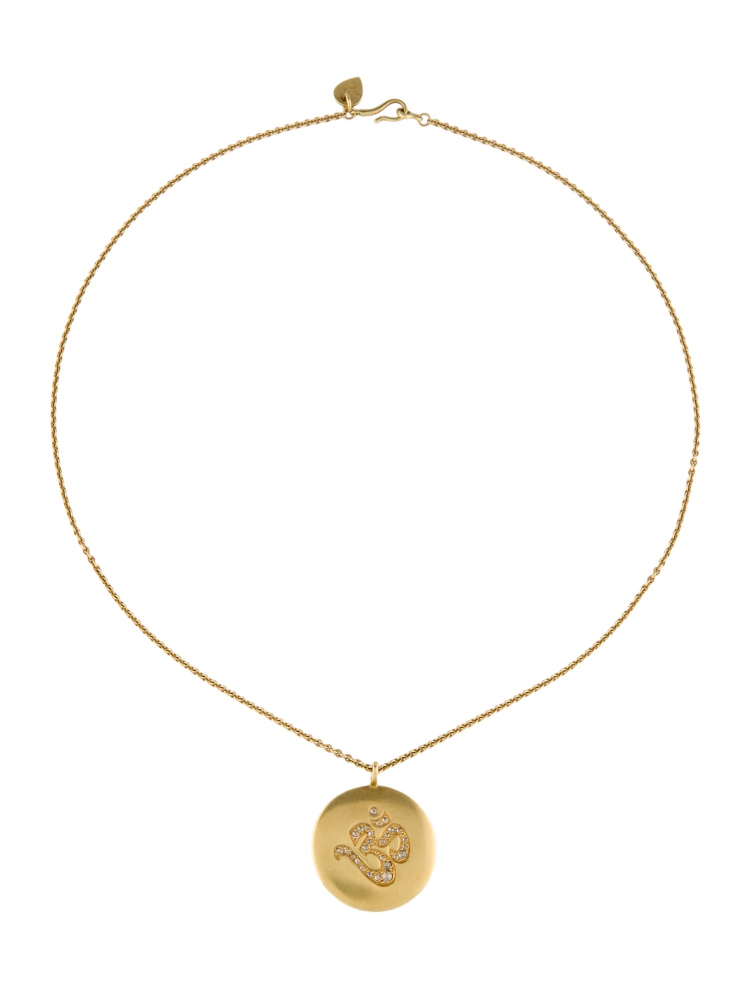 Me&Ro 18K Diamond Om Pendant Necklace