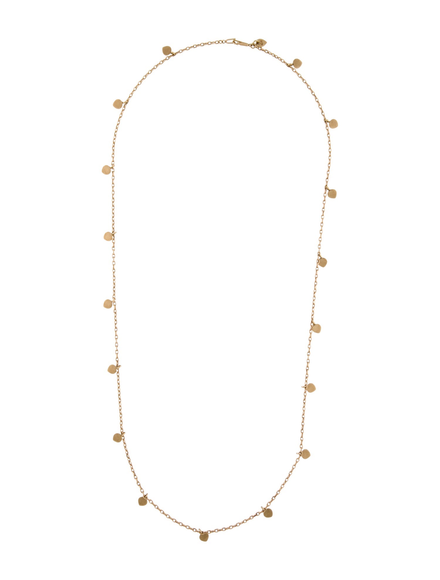 Me&Ro 10K Long Lotus Petal Chain Necklace