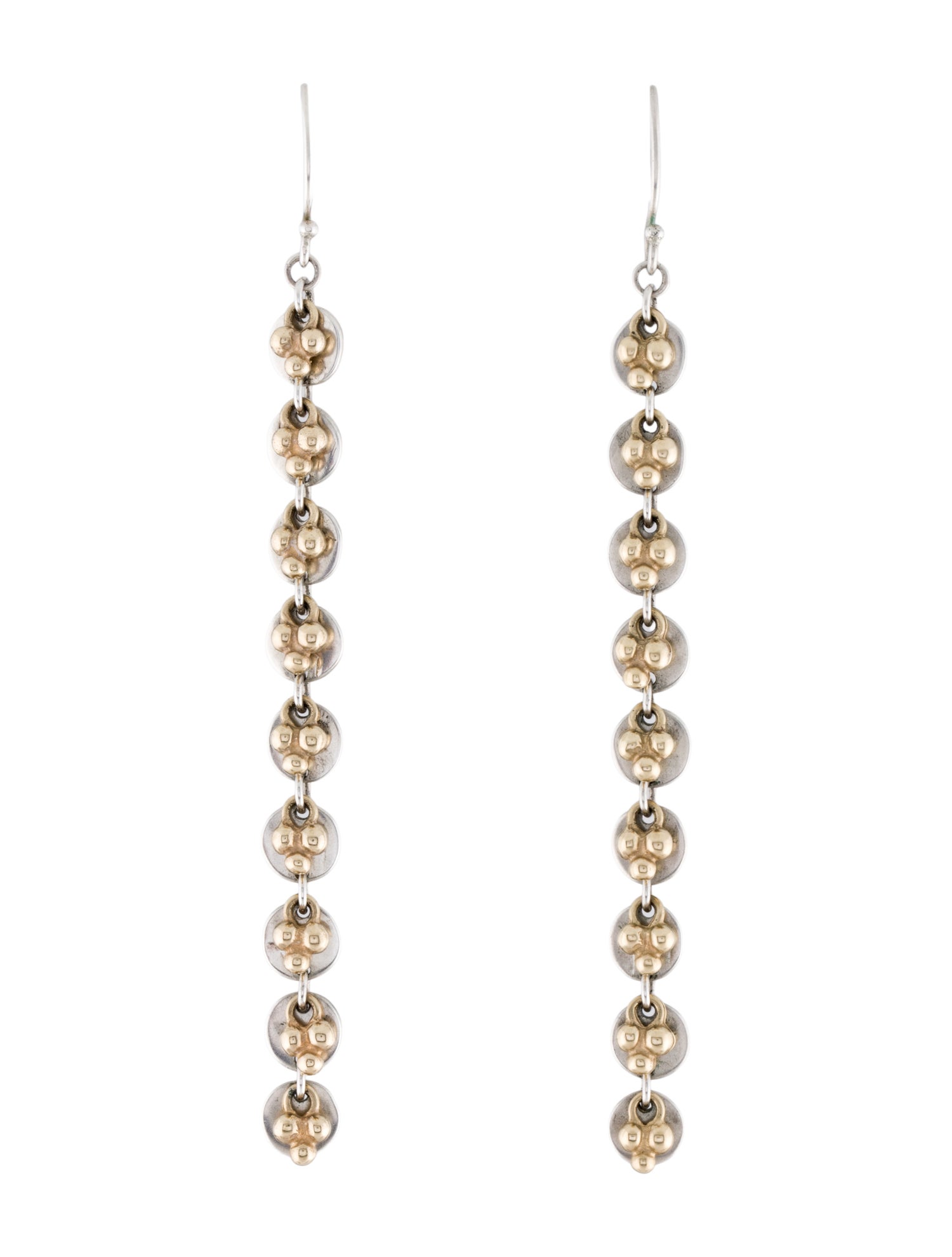 Me&Ro Two-Tone Disc Chandelier Earrings