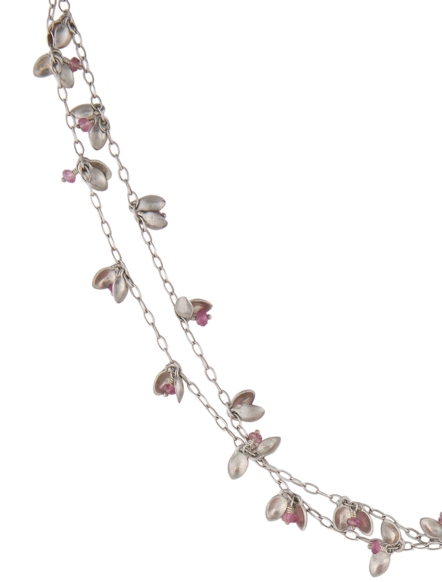 Me&Ro Tourmaline Tiny Petal Double Strand Chain Necklace