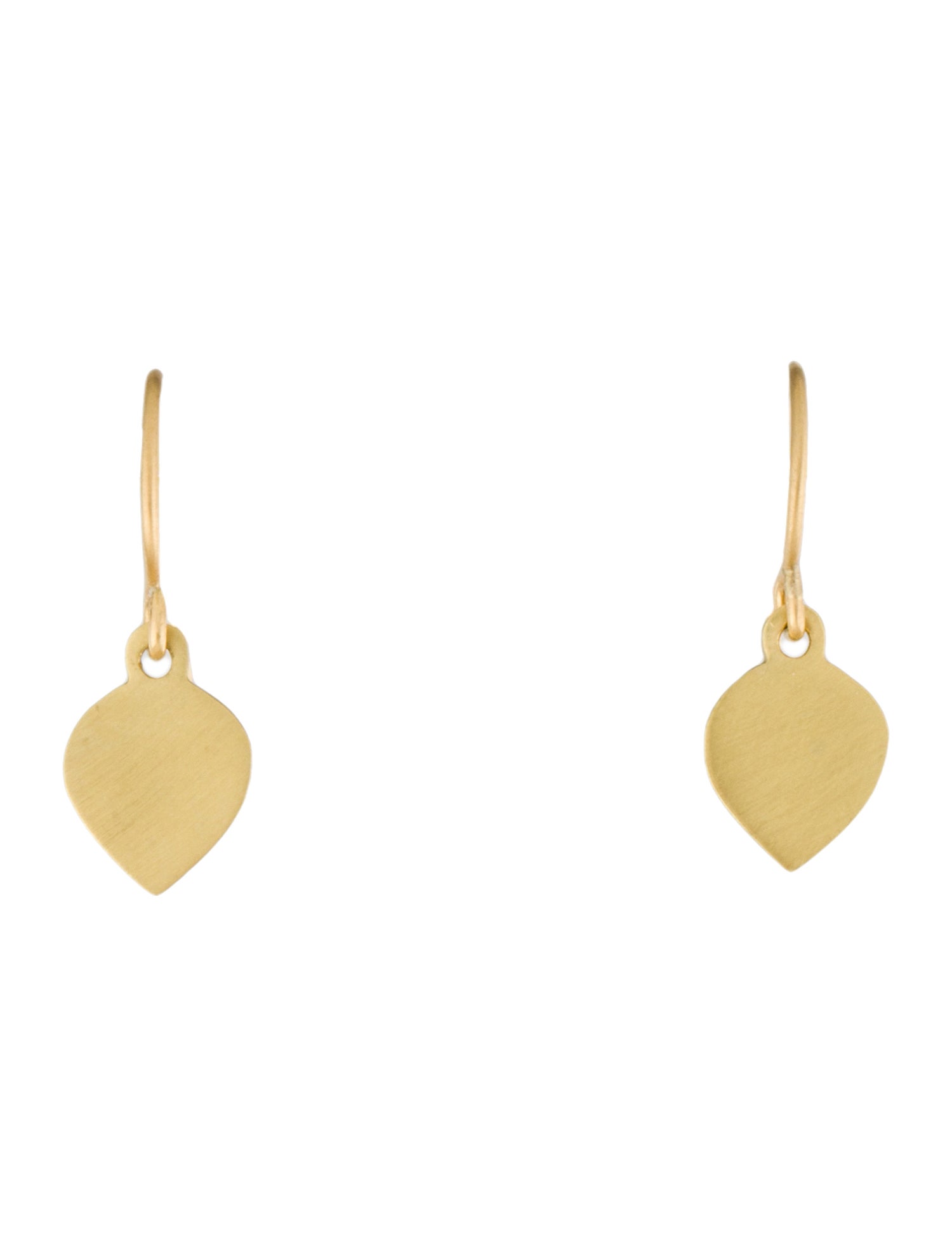 Me&Ro 18K Small Flat Lotus Petal Drop Earrings