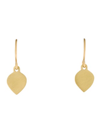 Me&Ro 18K Small Flat Lotus Petal Drop Earrings