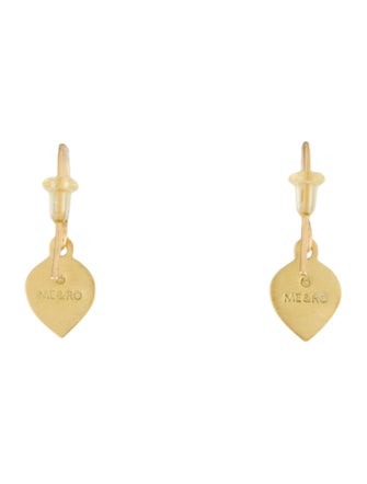 Me&Ro 18K Small Flat Lotus Petal Drop Earrings