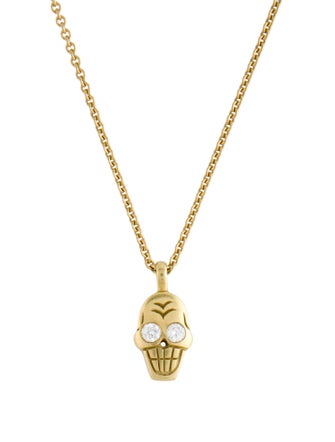 Me&Ro 18K Diamond Skull Pendant Necklace