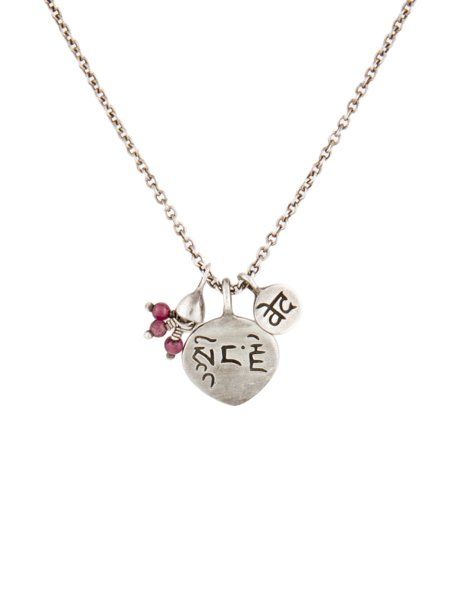 Me&Ro Rhodolite Compassion Charm Pendant Necklace