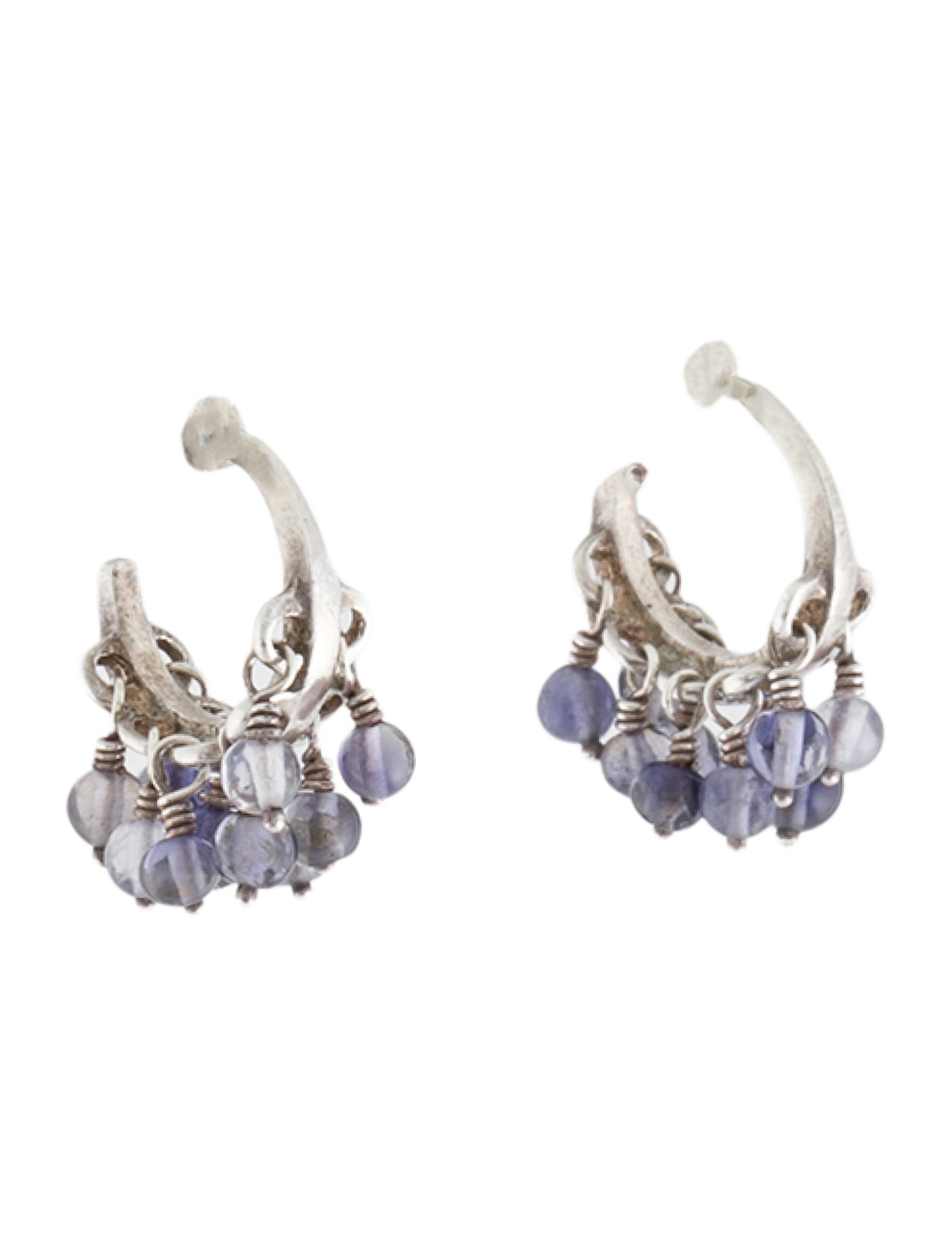 Me&Ro Iolite Beaded Hoop Earrings