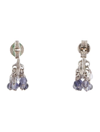 Me&Ro Iolite Beaded Hoop Earrings