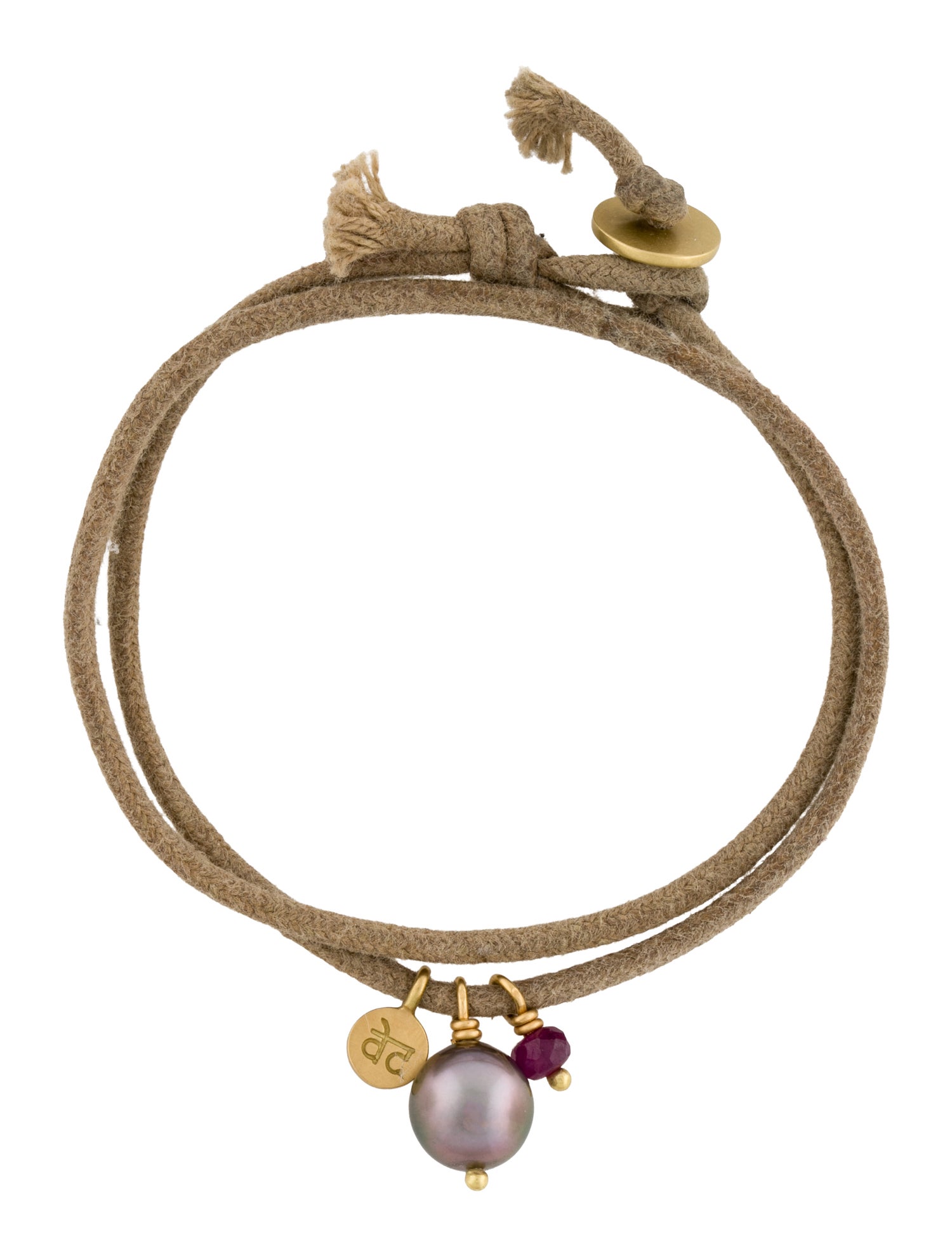 Me&Ro 18K Pearl & Ruby Wrap Charm Bracelet