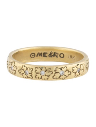 Me&Ro 18K Diamond Floral Band