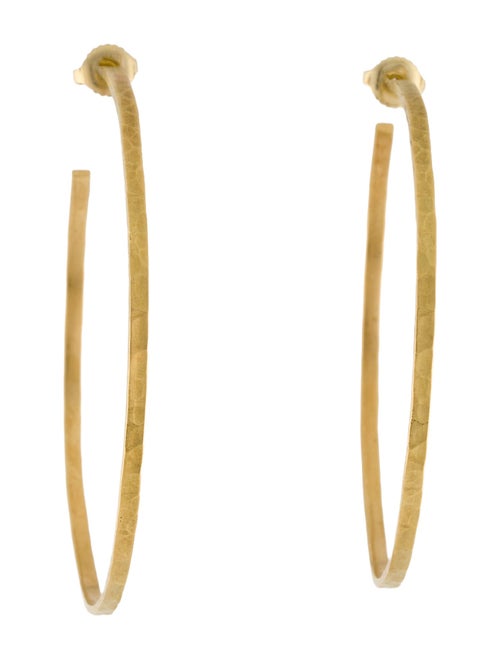 Me&Ro 18K Hammered Hoop Earrings