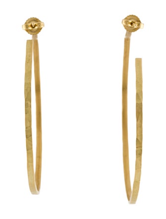Me&Ro 18K Hammered Hoop Earrings