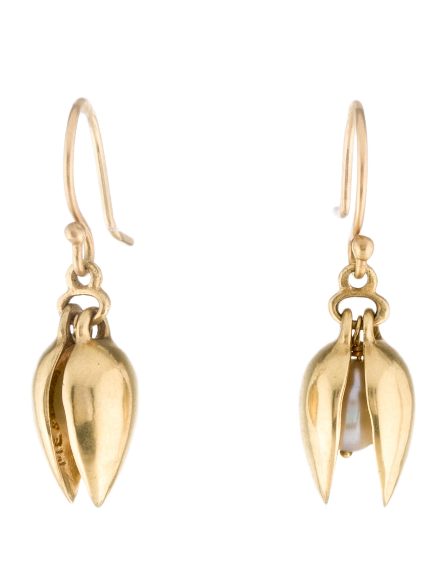 Me&Ro 18K Pearl Small Pod Drop Earrings