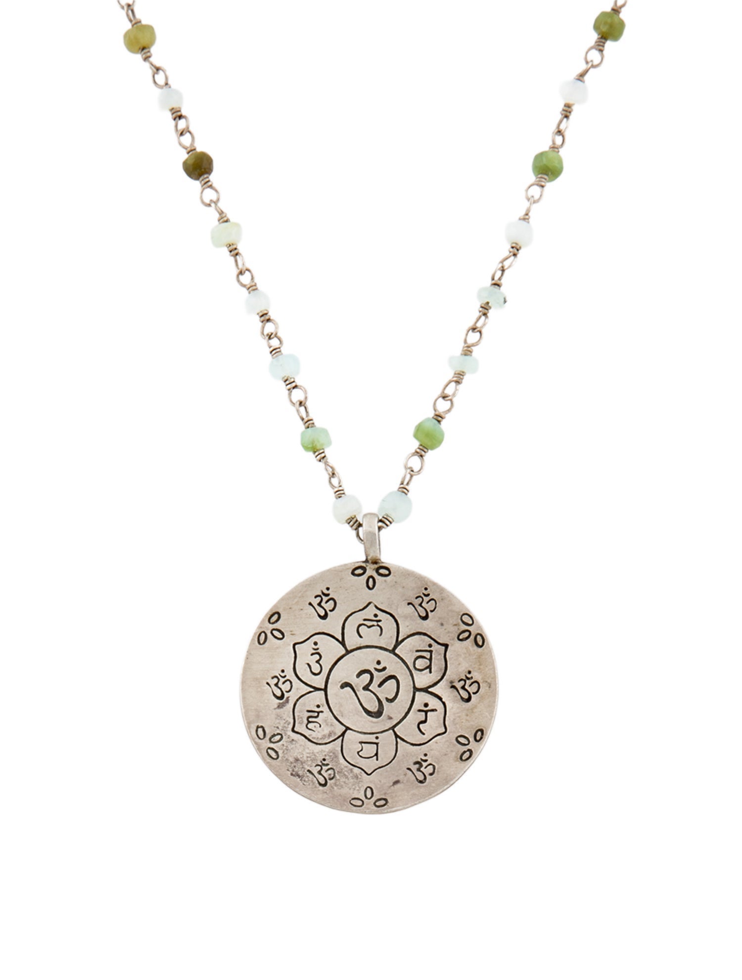 Me&Ro Opal Chakra Flower Pendant Necklace