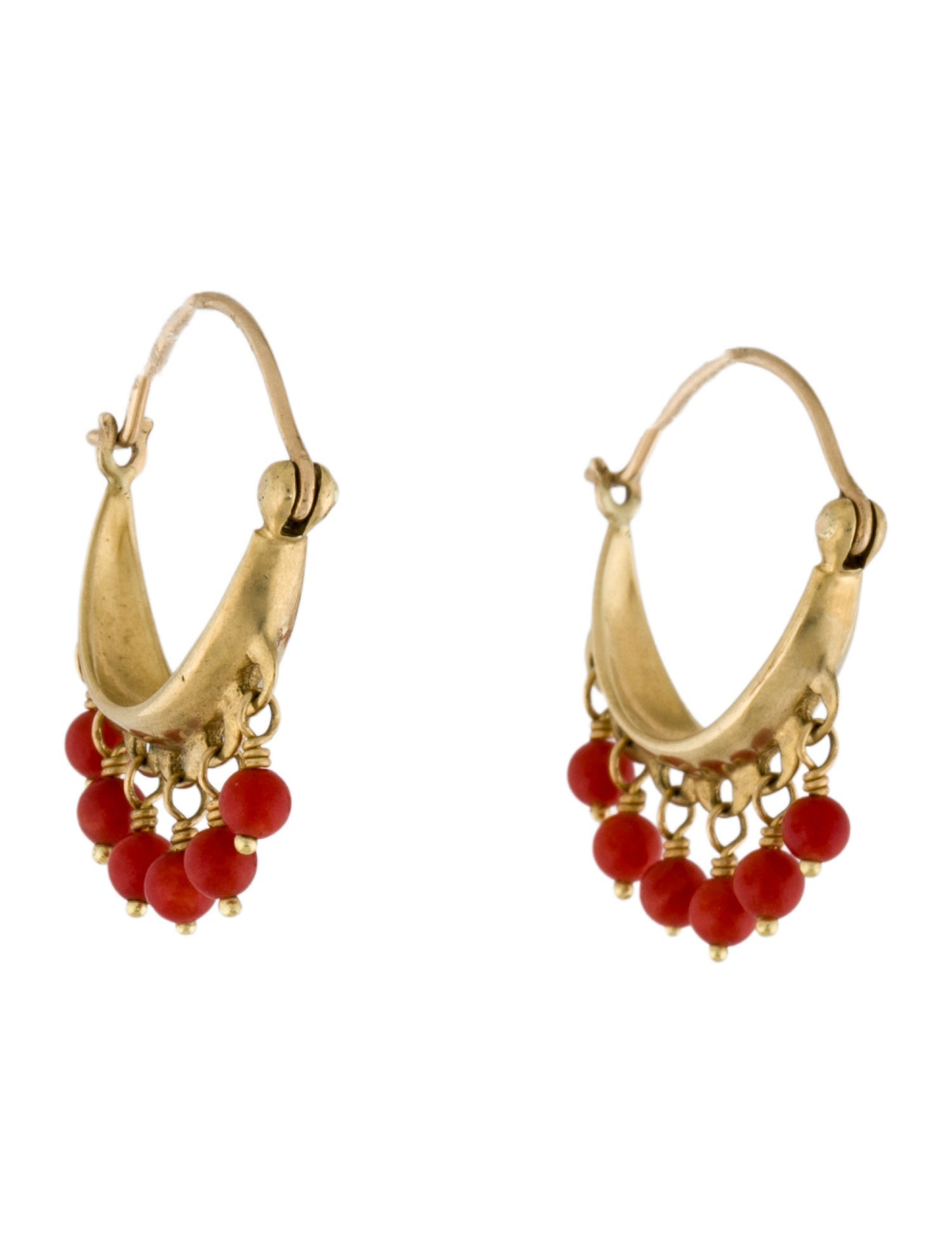 Me&Ro 18K Coral Hoop Earrings