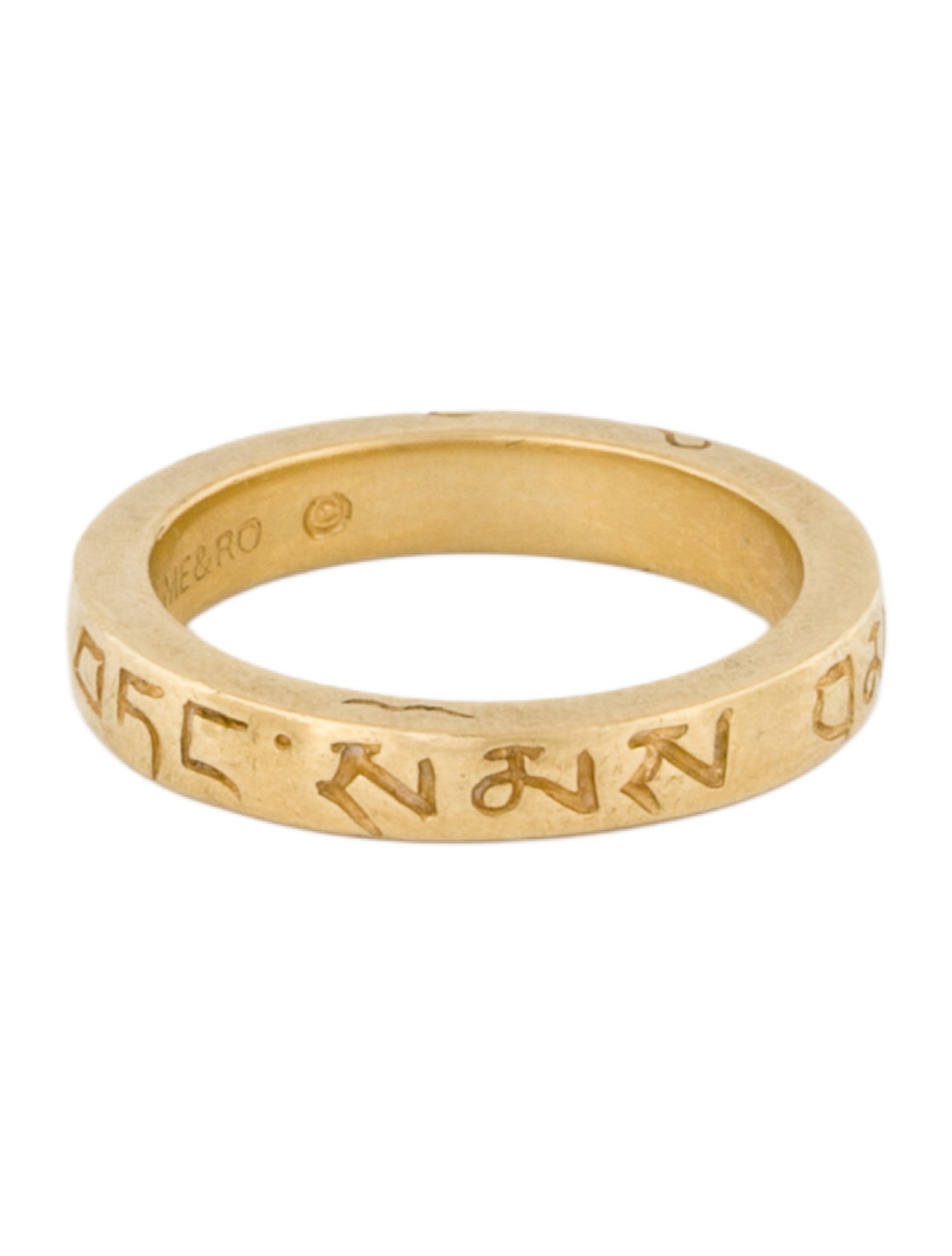 Me&Ro 18K Engraved Band Ring