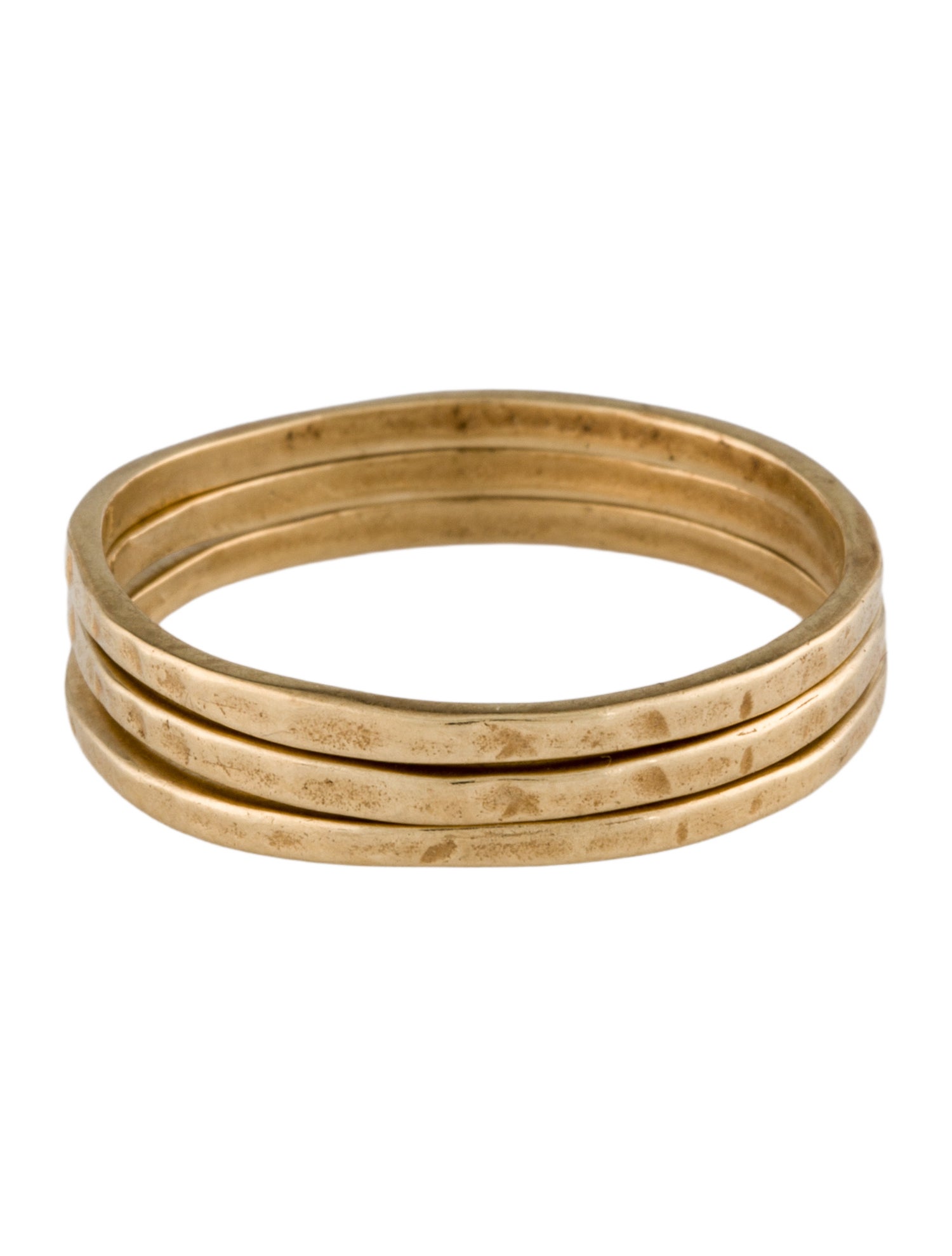 Me&Ro 10K Hammered Band Set