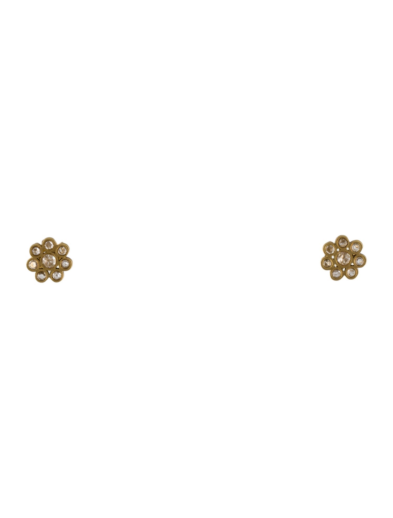 Me&Ro 18K Diamond Small Flower Stud Earrings