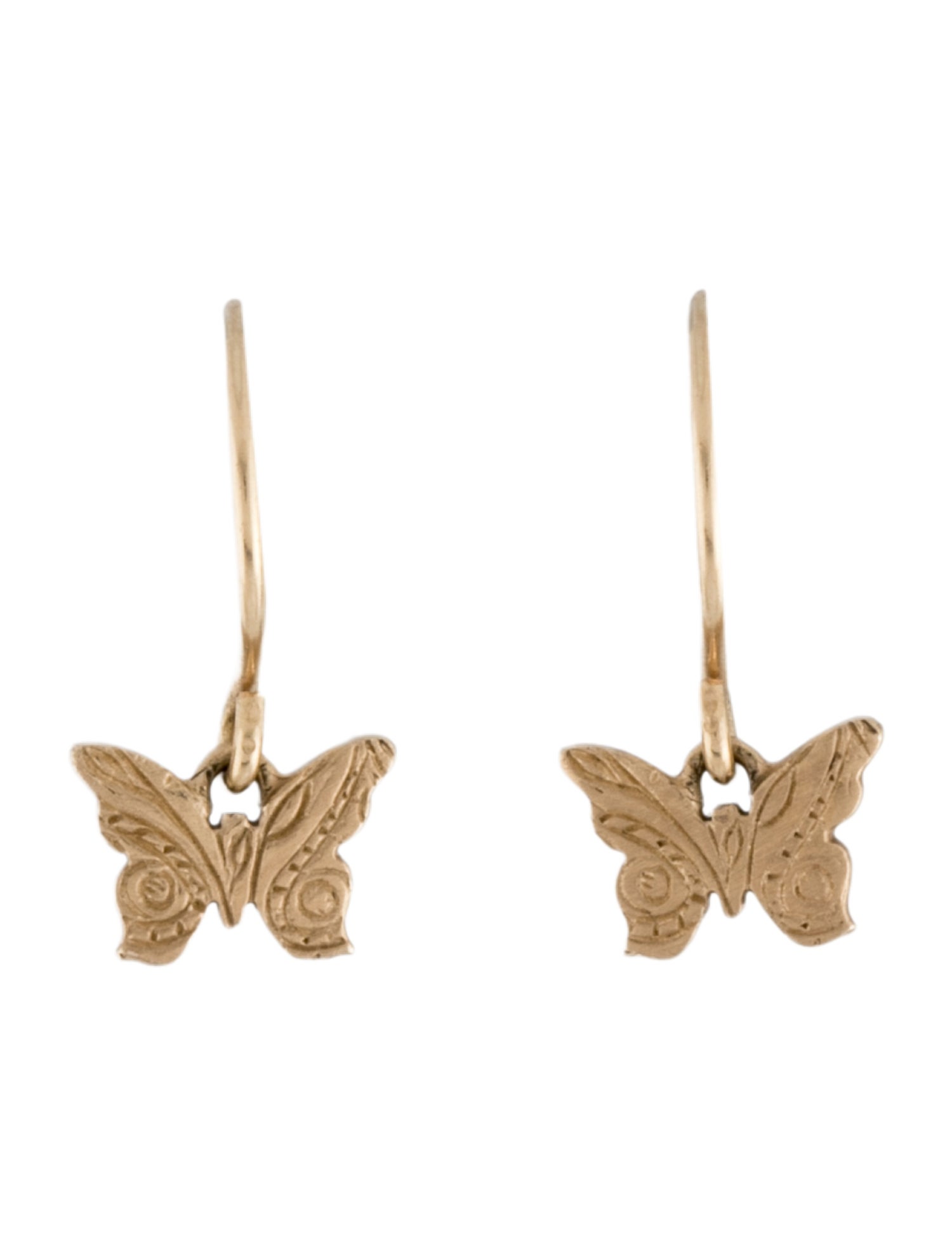 Me&Ro 10K Small Paisley Butterfly Drop Earrings