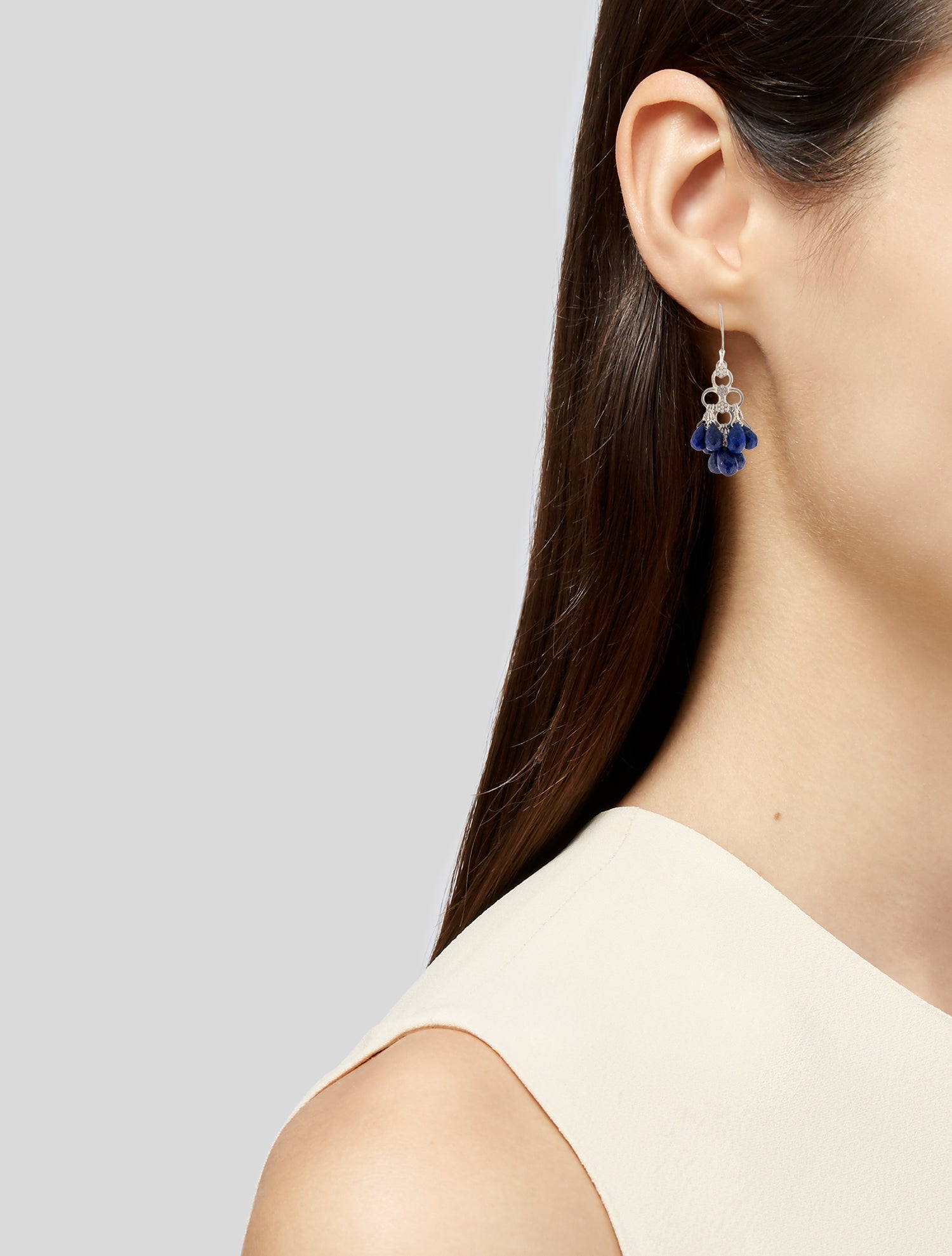 Me&Ro Lapis Lazuli Chandelier Earrings