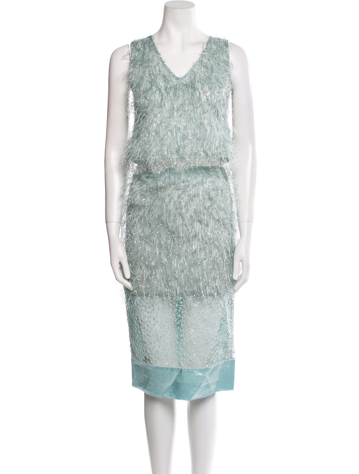 Antonio Marras Patterned Fringe Trim Accent Skirt Set