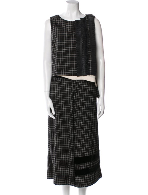 Antonio Marras Plaid Print Ruffle Embellishment Pantsuit