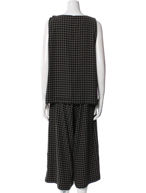 Antonio Marras Plaid Print Ruffle Embellishment Pantsuit