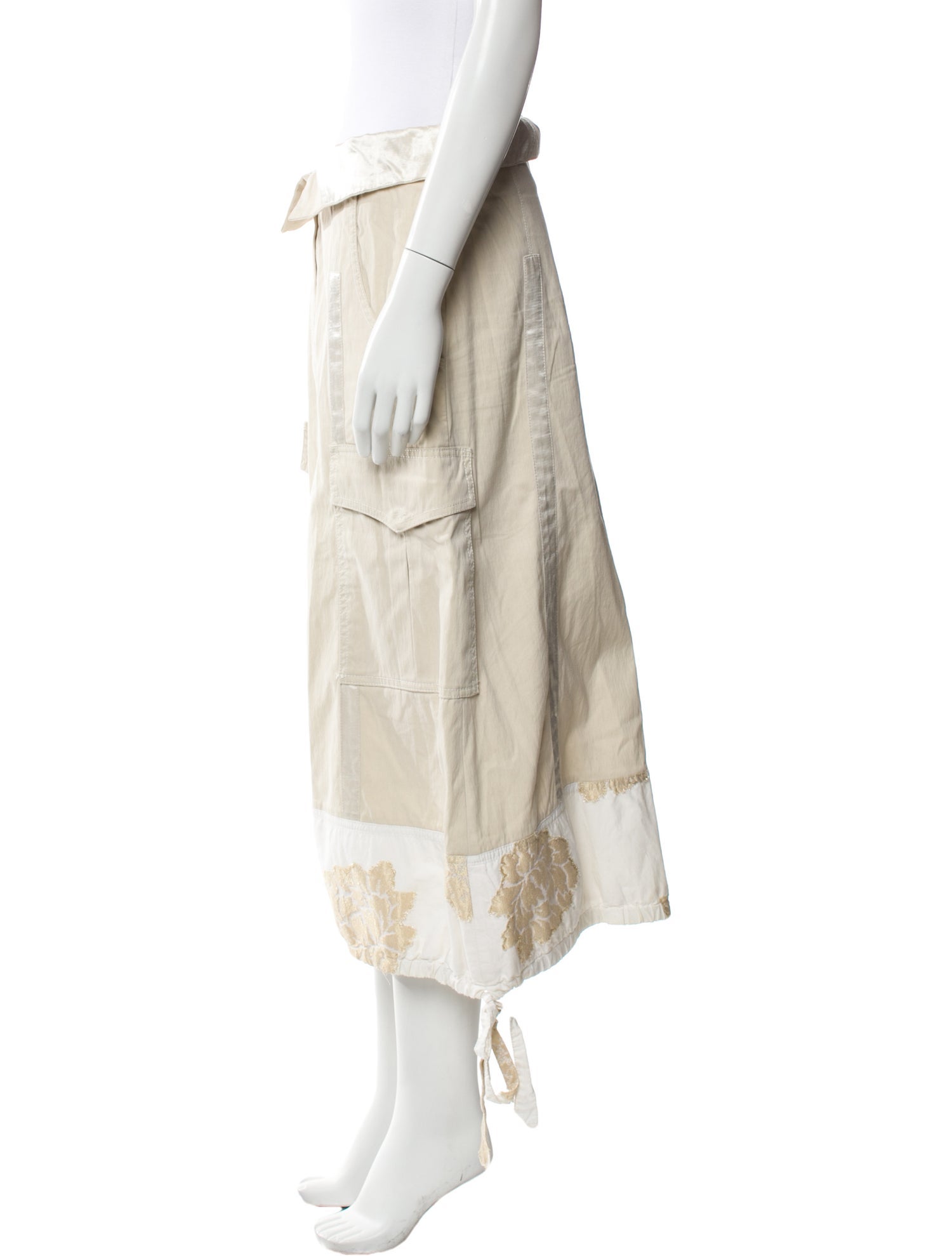 Antonio Marras Embroidered Accent Midi Length Skirt