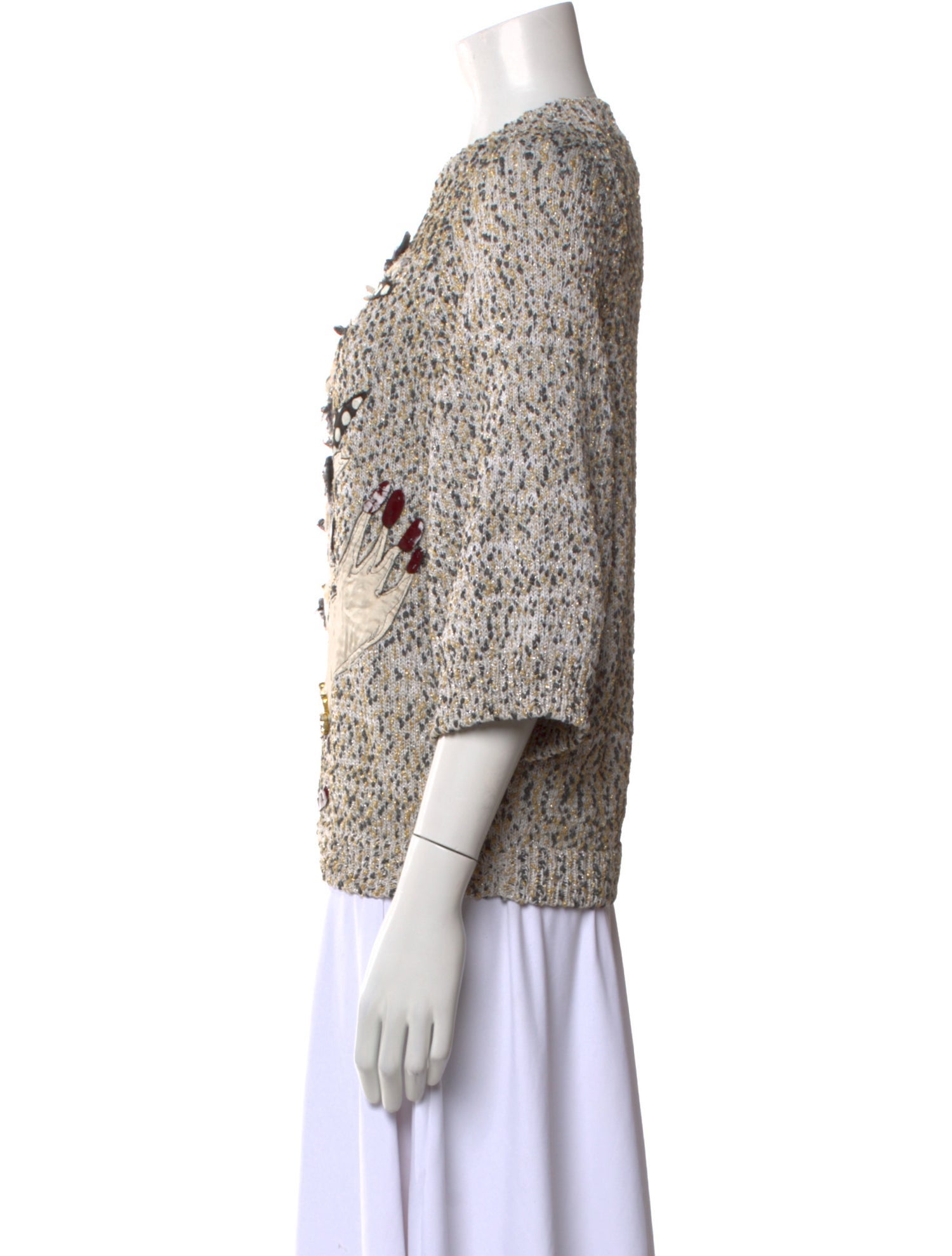 Antonio Marras Tweed Pattern Crew Neck Sweater