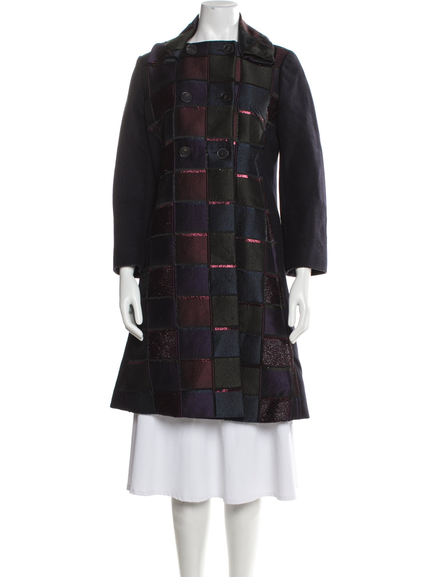 Antonio Marras Plaid Print Peacoat